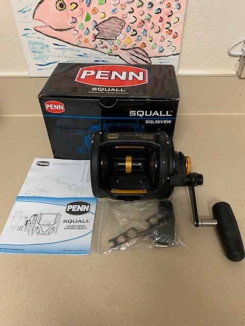 Penn Squall SQL 50VSW 2 Speed Fishing Reel NIB