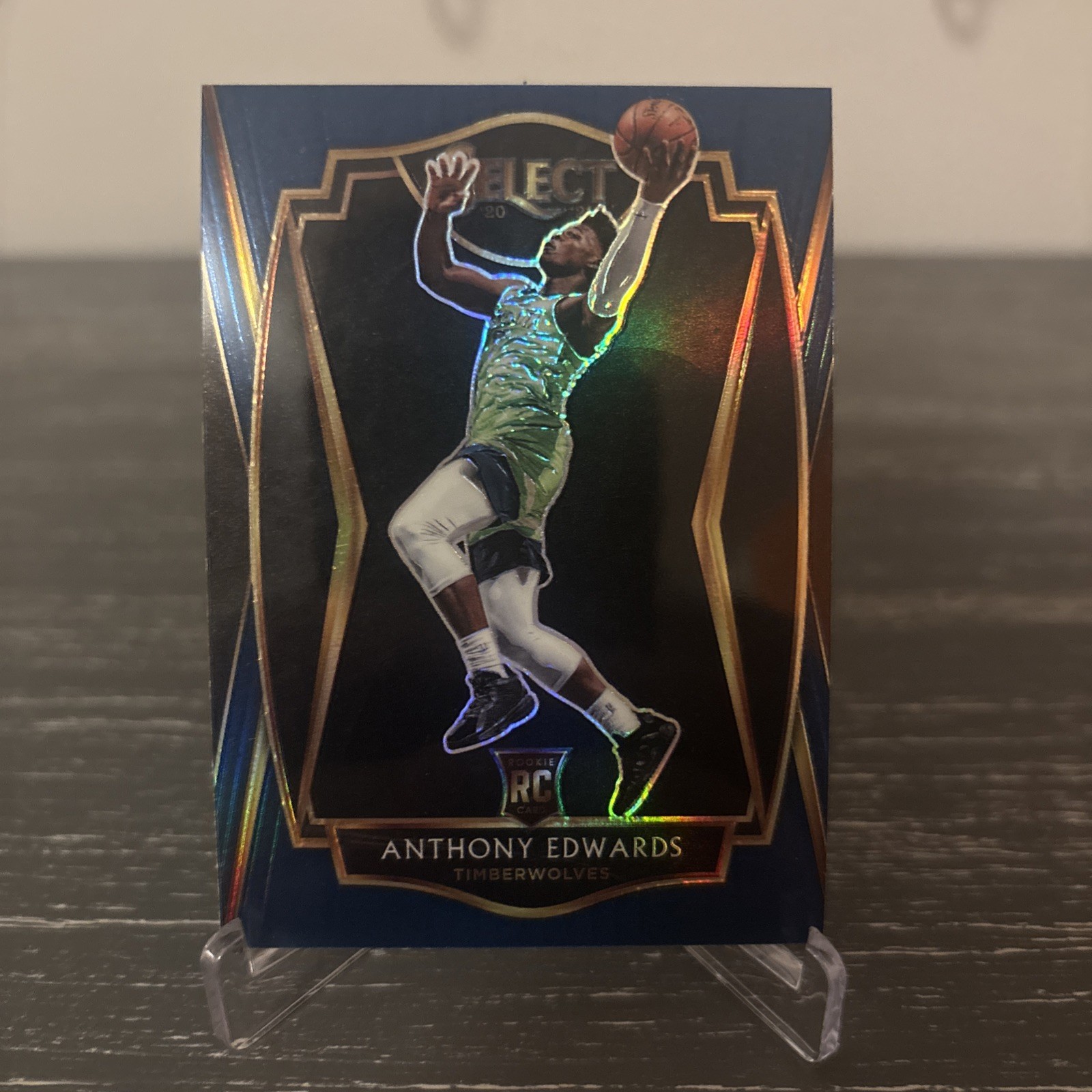 Anthony Edwards 2020-21 Panini Select - Premier Level Holo #169 Blue Prizm (RC)