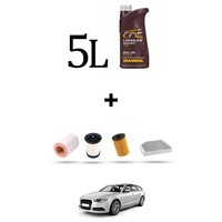 Hoffcar Set Service 4 Filter Und 5L ÖL FüR Audi A6 (C7) 2.0 Tdi 140Kw
