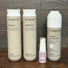 Living Proof No Frizz Shampoo Conditioner Smooth Spray Bundle  Mini, New.