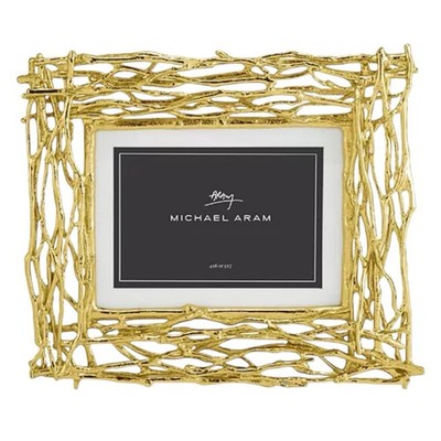 Michael Aram Photo Frame 4x6 or 5x7 Gold Twig Picture Frame NWOB