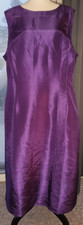 GORGEOUS PURPLE COCKTAIL DRESS, SLEEVELESS MIDI SHEATH Silk Look Plus 2X or 1X