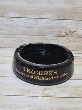 Vintage Teachers Whisky Black 6" Pub Ashtray-Wade? 