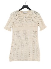 Zara Jumper Midi Dress S in Cream