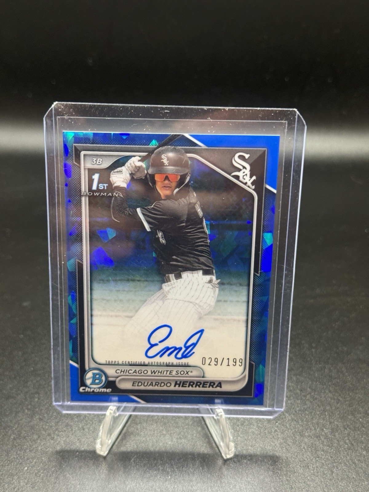 2024 Bowman Chrome Sapphire 1st Eduardo Herrera Auto /199 White Sox