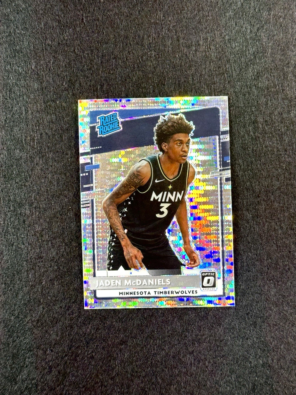 2020-21 Panini Donruss Optic Jaden McDaniels Silver Pulsar Rated Rookie RC #178