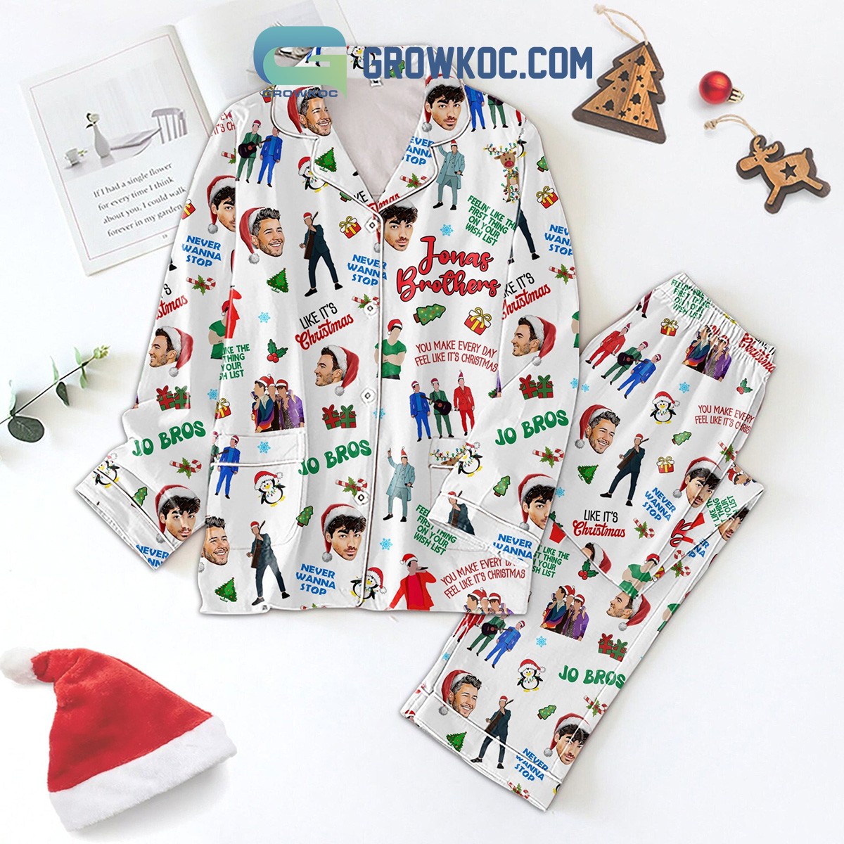 Jonas Brothers Christmas Pajamas Set for Cozy Holiday Vibes