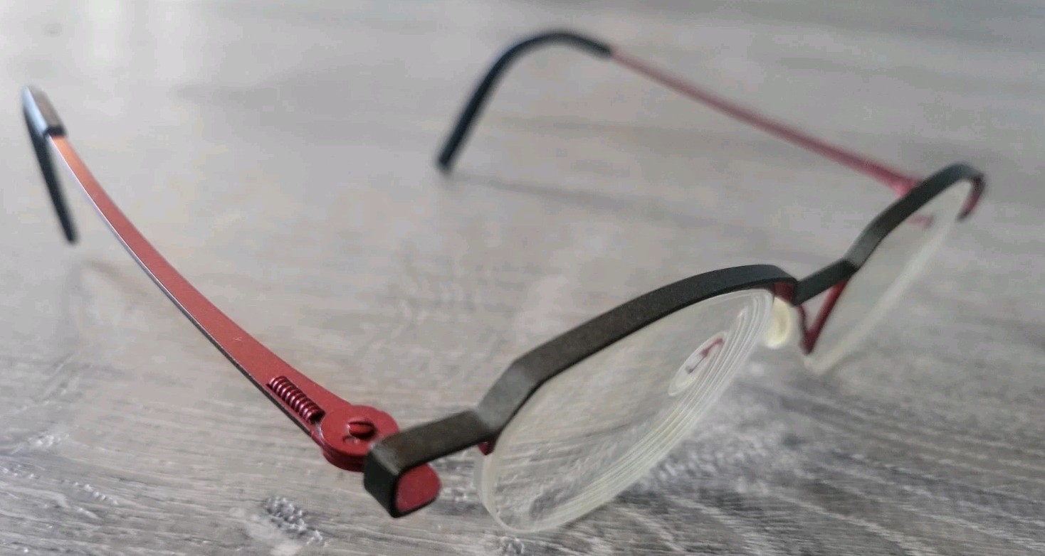 Theo Belgium Puree Vintage Nylor Panto Frame Semi Rimless Red 283 *Frame Only*