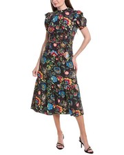 Adrianna Papell Smocked Waist Midi Dress Women's