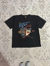 Vintage 90s Harley Davidson Tasmanian Devil Taz Looney Tunes Single Stitch XL