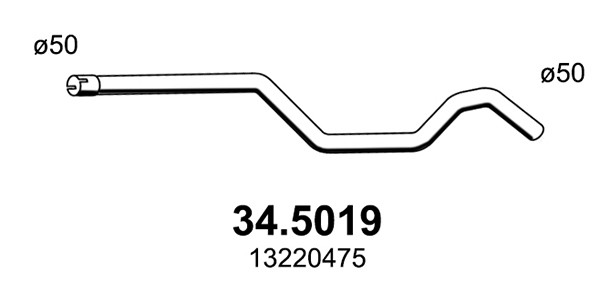 Tuyau d'échappement ASSO 34.5019 pour OPEL ZAFIRA et ZAFIRA B