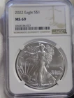 2022 US Silver Eagle $1 NGC MS69