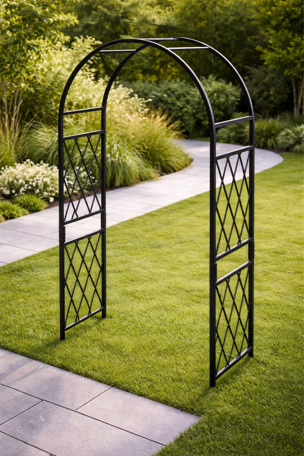 Conistone Metal Garden Rose Arch Arbour Entrance Archway Plant Support  Pergola