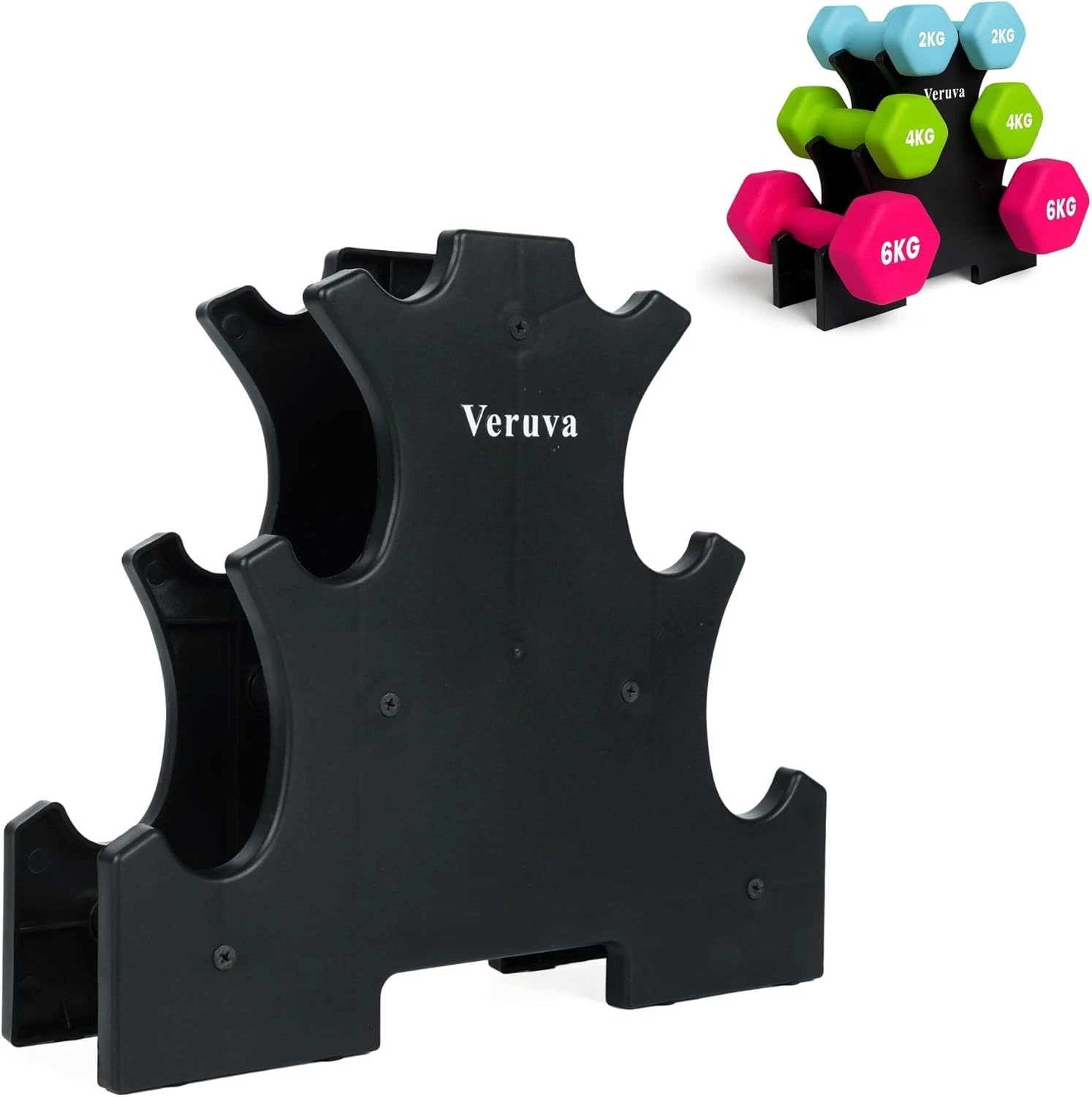 3 Tier Dumbbell Rack with Anti-Slip Pads (Dumbbells Not Included) - Black