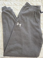 Under Armour Boys YXL Gray Fleece Jogger Pants Tapered Leg Elastic Waist Pockets