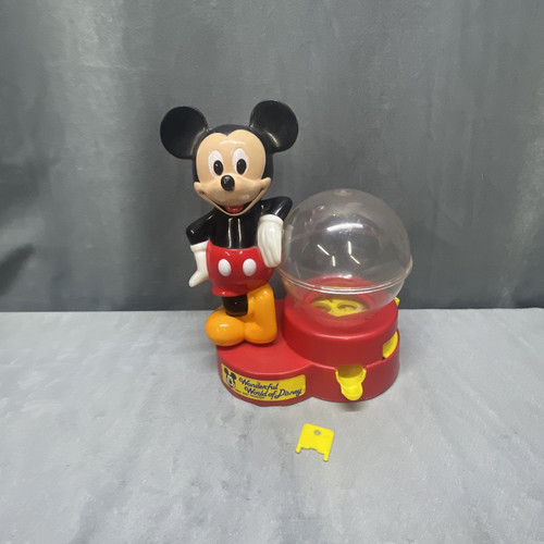 Vintage Disney Mickey Mouse Bank Gumball Machine Complete W/ Bottom & Key Works - Picture 1 of 24
