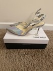 BNWT Nine West Silver Metallic Heat3 Heels, Size 8 — photo 1