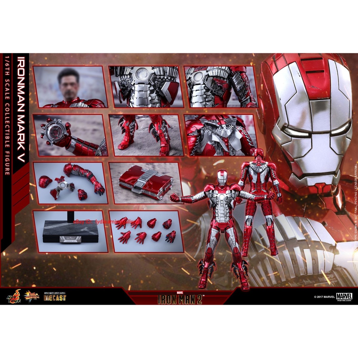 Hot Toys MMS400-D18 Iron Man Mark 1/6 Scale Limited Edition Action