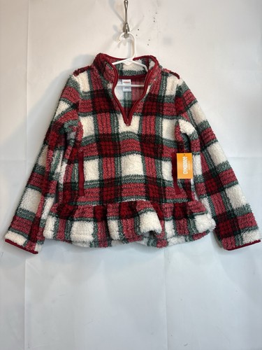 Gymboree Girls Plaid Sherpa Half Zip Mock Neck Long Sleeve Pullover - Bild 3 von 24