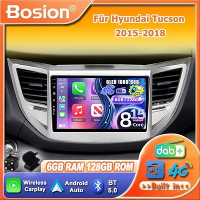 DAB+ HDMI 4G Für Hyundai Tucson 2015-2018 ANDROID 15 AUTORADIO GPS 6G+128GB QLED