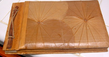 HAWAII MADE of ALL NATURAL FIBER 9" x 5 1/2" 10-PAGE OLD STYLE PHOTO ALBUM