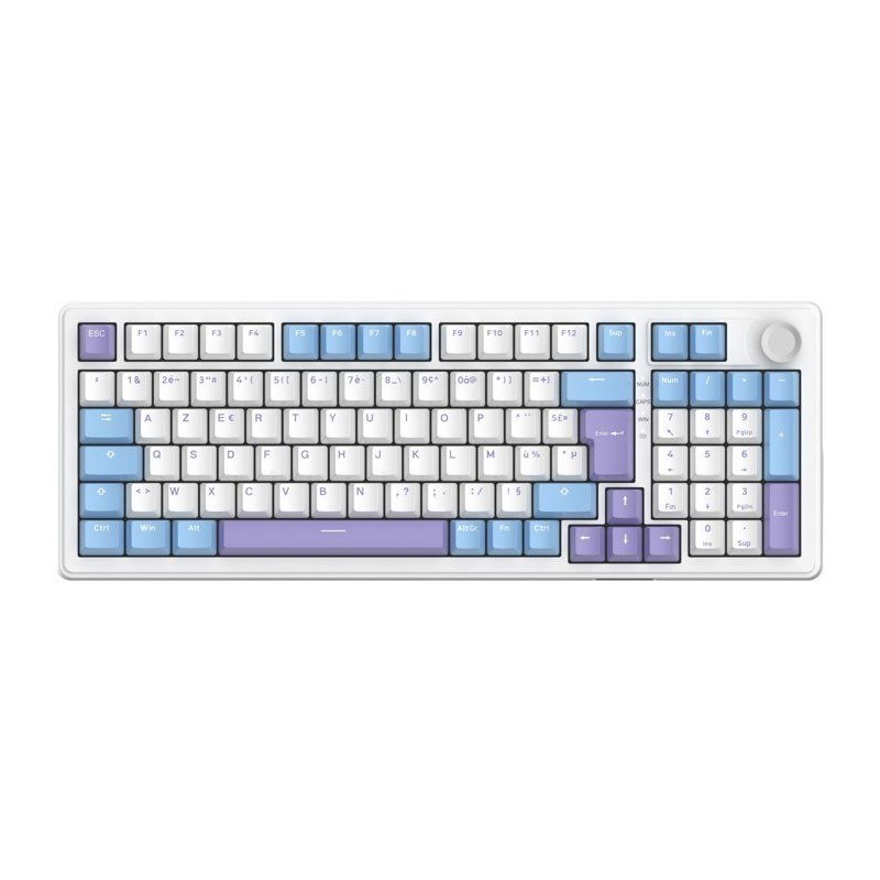 THE G-LAB KEYZ Elite 400 WB Clavier Mécanique PBT Gasket Triple Mode Blanc Bleu Sans Fil