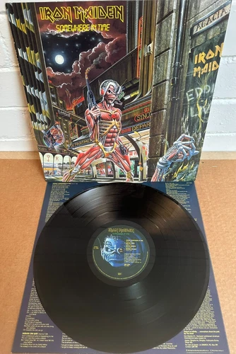 IRON MAIDEN - SOMEWHERE IN TIME UK VINYL LP 1985 EMI 1ST PRESS DMM