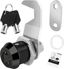 Black Toolbox Lock with Keys Cabinet Locks Keyed Alike Hook Cam Tubular Cam Lock