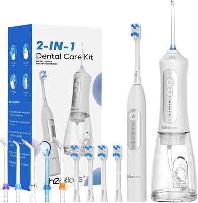 H2ofloss Sonic Toothbrush Water Flosser Combo 2 in1