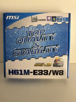 MSI H61M-E33/W8 Motherboard Intel H61 DDR3 LGA 1155 Micro ATX