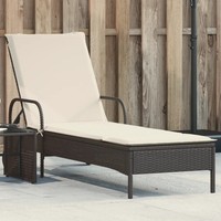 Sonnenliege Mit Rollen Und Auflage Aus Poly Rattan In Schwarz