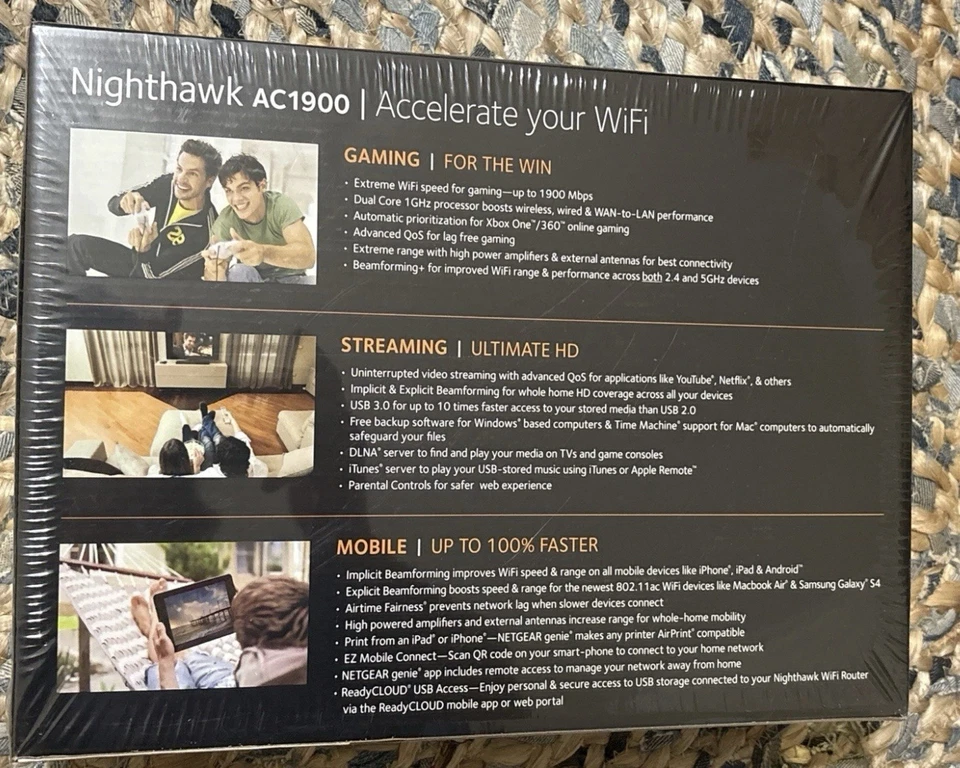 NETGEAR R6900 Nighthawk Ac1900 Smart WiFi Router New Sealed - Image 2 of 4