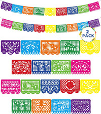 36 FT Cinco De Mayo Decorations, 2 Pack Mexican Party Banner, Plastic Fiesta Ban
