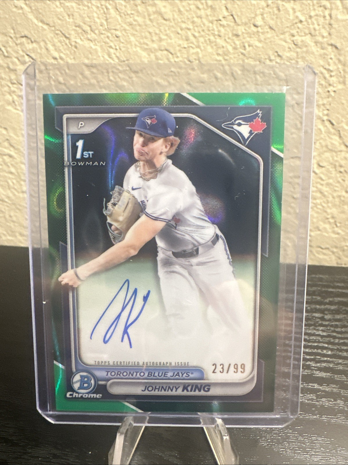 2024 1st Bowman Chrome Johnny King Green Lava Auto /99