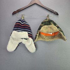 Baby Gap Gertex Boys Trapper Hat Lot 2 M/L 4-6x Camo Striped Winter Fleece