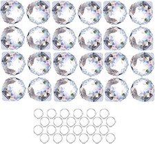 24Pcs 20mm Clear Crystal Ball Prisms for Suncatchers and Window Decor
