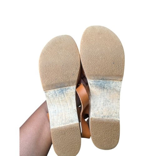 Swedish Hasbeens Brown Almond Toe T-Strap Wooden Block Heel Leather Clogs Size 5 - Picture 15 of 15