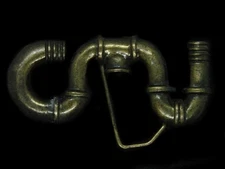 UD11139 VINTAGE 1970s **PLUMBING PIPES** BRASSTONE BELT BUCKLE