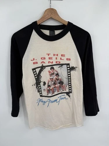 Vintage J Geils Band 1980s Concert Tour T-Shirt Raglan Baseb 1980s vintage concert t-shirt, vintage, size M, single stitch, B+ condition
