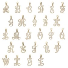 14k Yellow or White Gold Initial Letter Charm Pendant Alphabet A-Z Available