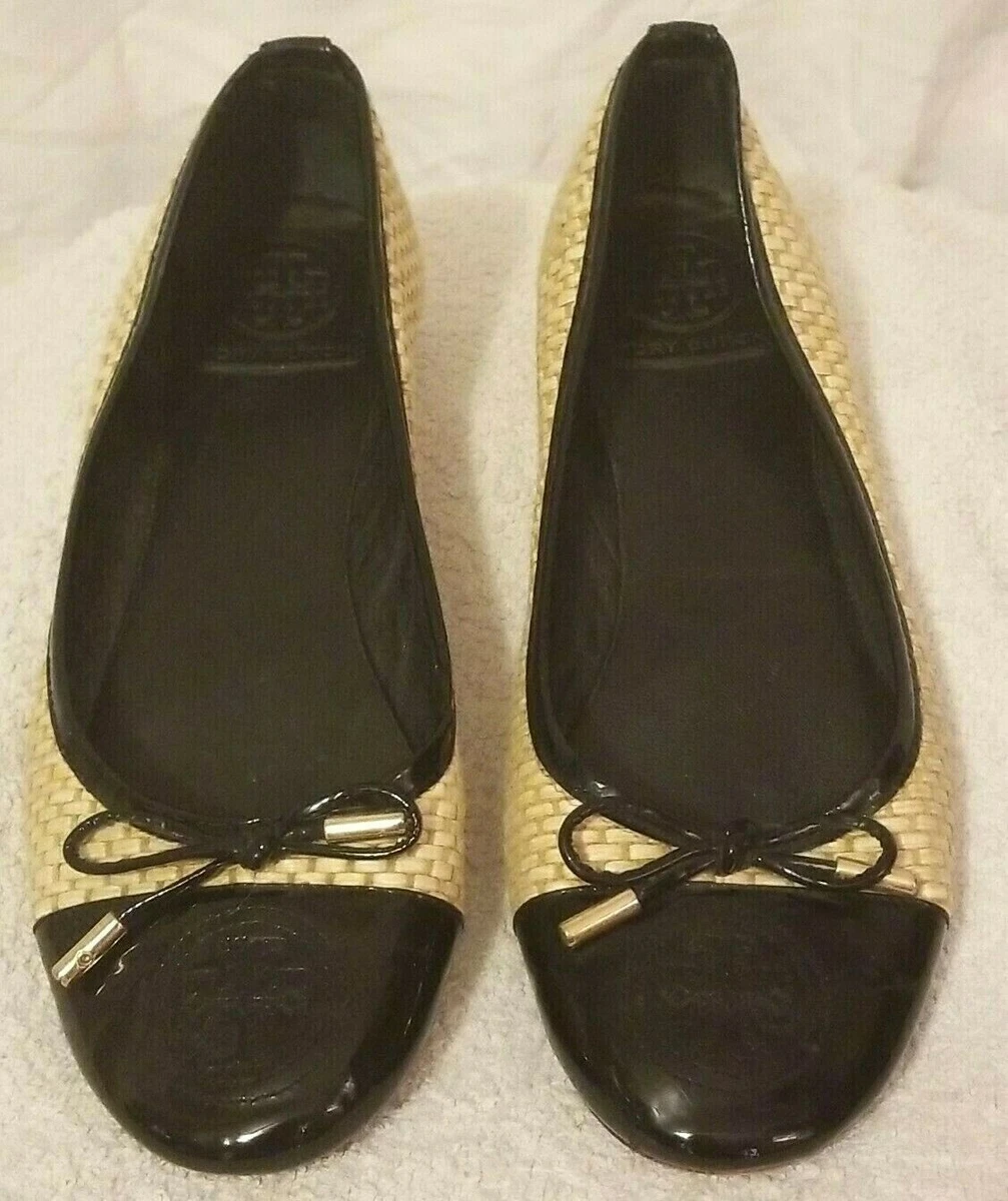 Tory burch cheap black patent flats