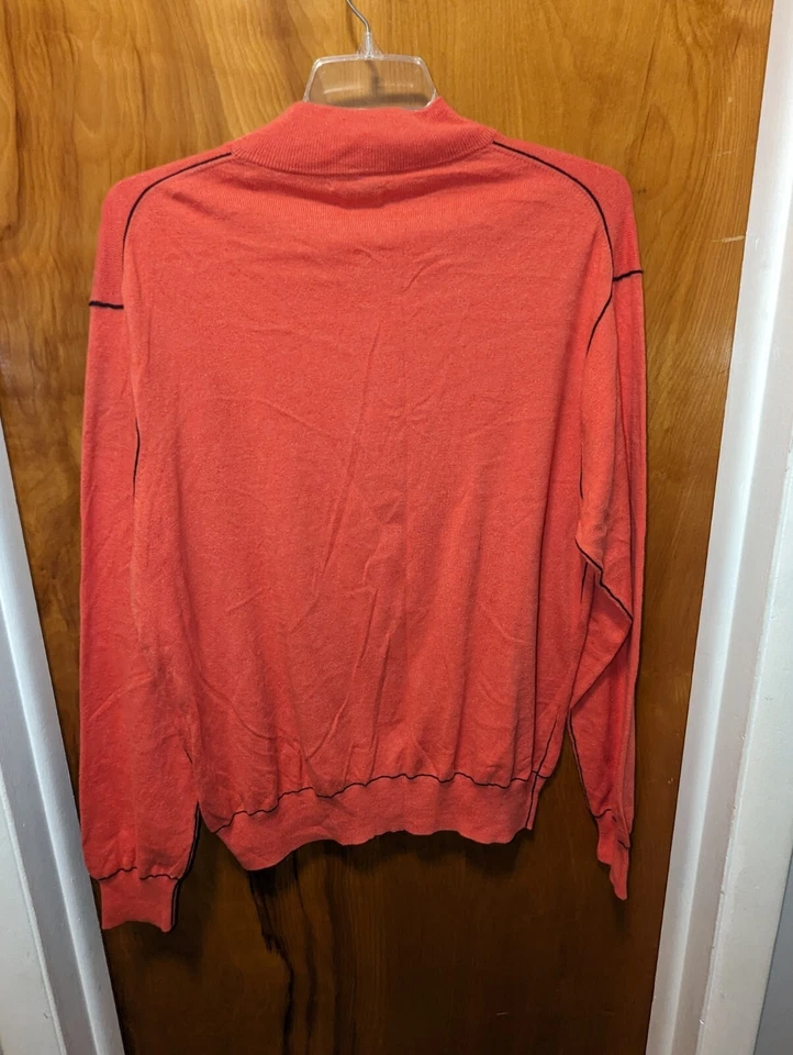 Camisa de golf pulóver Peter Millar para hombre salmón 1/4 cremallera algodón cachemir XL NUEVA SIN ETIQUETAS Foto 3 de 4