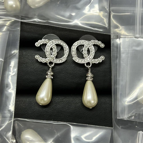Earrings Women Fashion Circle Wedding Pearl Charms Jewelry Stud Crystal Dangle ^ - Picture 10 of 41