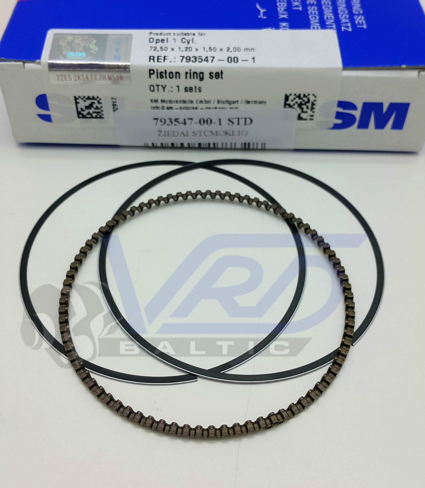 1 CYL. PISTON RINGS SET OPEL AGILA ASTRA G CORSA B CORSA C 1.2 16V
