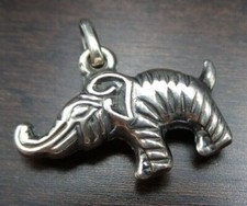Beautiful Vintage Miniature Sterling Silver Elephant Pendant Charm