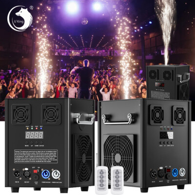 2Stk Cold Spark Machine mit Flight Case DMX Sparkular Funkenmaschine DJ Hochzeit