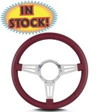 Lecarra 44403 - Mark 4 Double Slot 14 Polished Spoke Steering Wheel - Burgundy Lecarra 44403 - Mark 4 Double Slot 14 Polished Spoke Steering Wheel - Burgundy