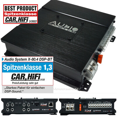 AUDIO SYSTEM X80.4DSP-BT 4-Kanal Verstärker Bluetooth 8-K DSP Soundprozessor