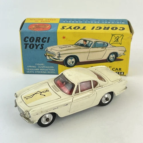 Vintage Boxed Corgi Toys No. 258 The Saints Car Volvo P1800 White