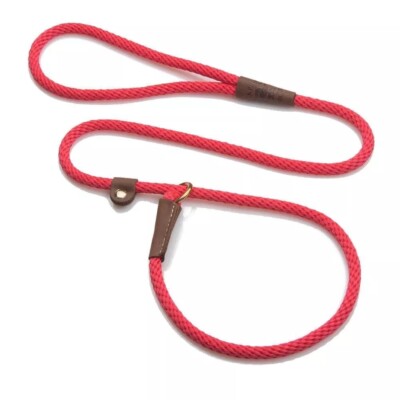 Mendota Dog Leash British Style Slip Lead, Red,  4, 6 Foot, Made In USA